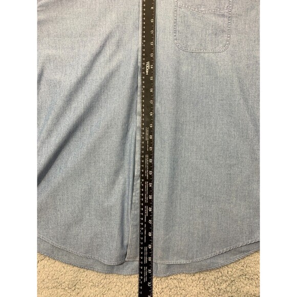 L.L. BEAN Large (L) Regular (REG) 100% Cotton Blue Button-up Button-down Shirt - Picture 9 of 10